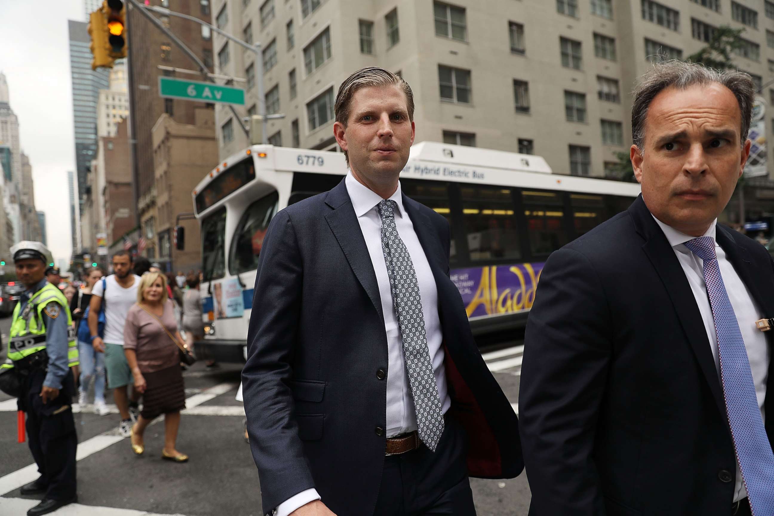 PHOTO: Eric Trump, son of President Donald Trump, walks outside of Trump Tower, Aug. 15, 2017, in New York. 