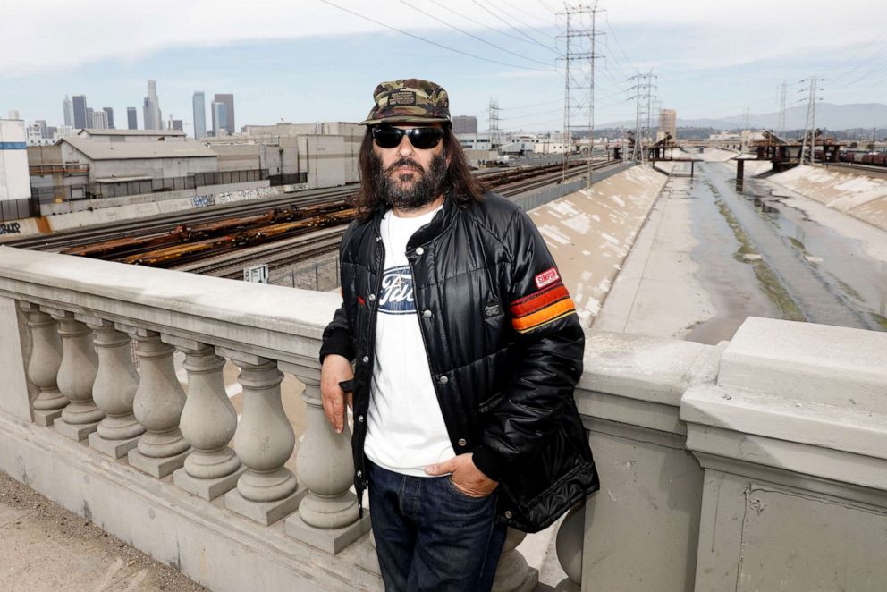 PHOTO:Erik Brunetti, Los Angeles artist and streetwear designer of the clothing brand FUCT, stands for a portrait in Los Angeles, April 7, 2019.