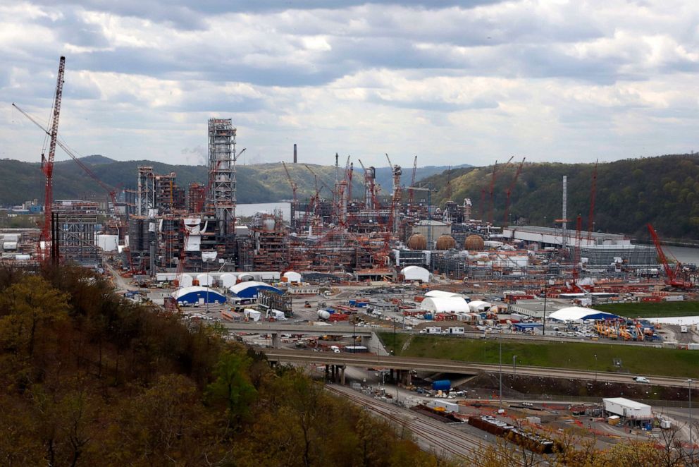 PHOTO: This is the construction on Shell Chemicals Beaver County ethane cracker plant in Potter Township, Pa, May 12, 2020. 