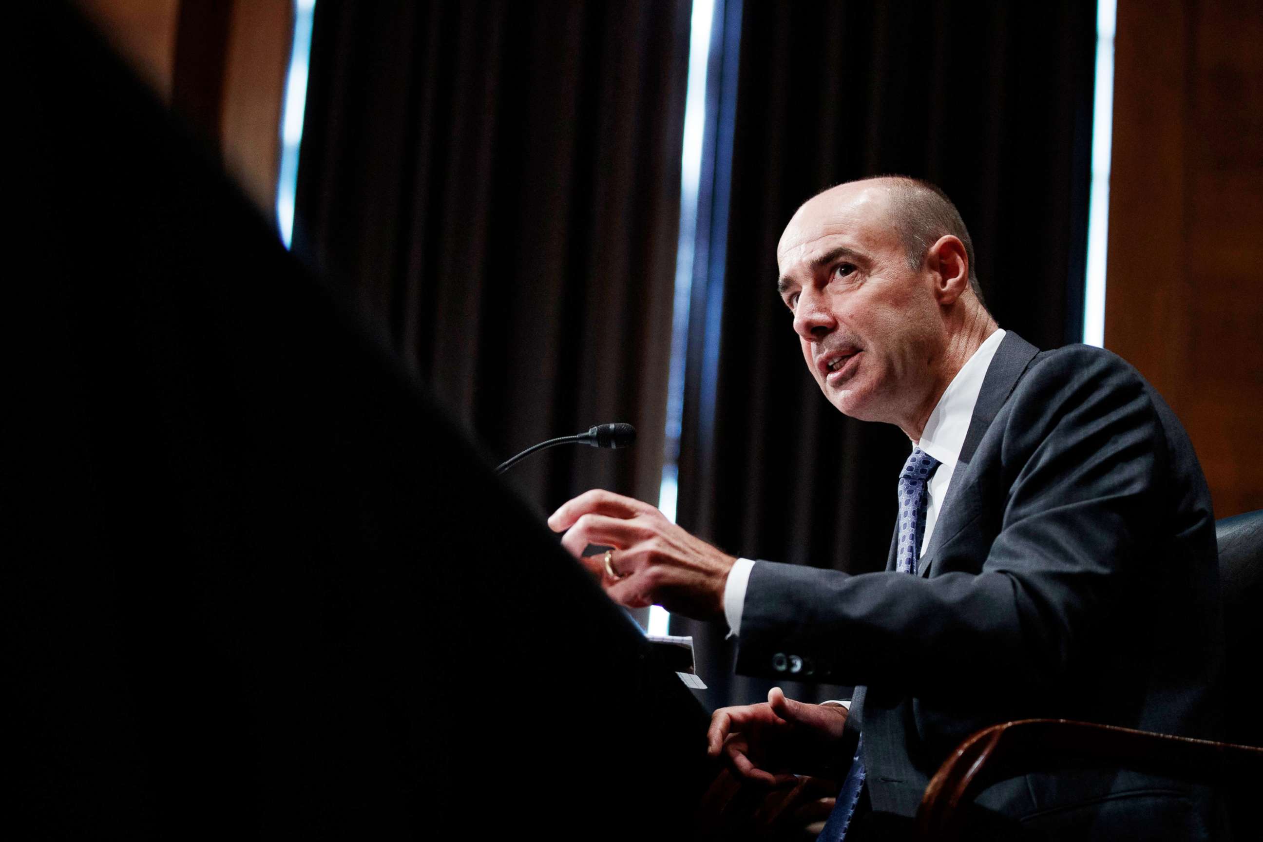 PHOTO: Secretary of Labor nominee Eugene Scalia responds to a question during his confirmation hearing  on Capitol Hill in Washington, D.C., Sept. 19 2019.