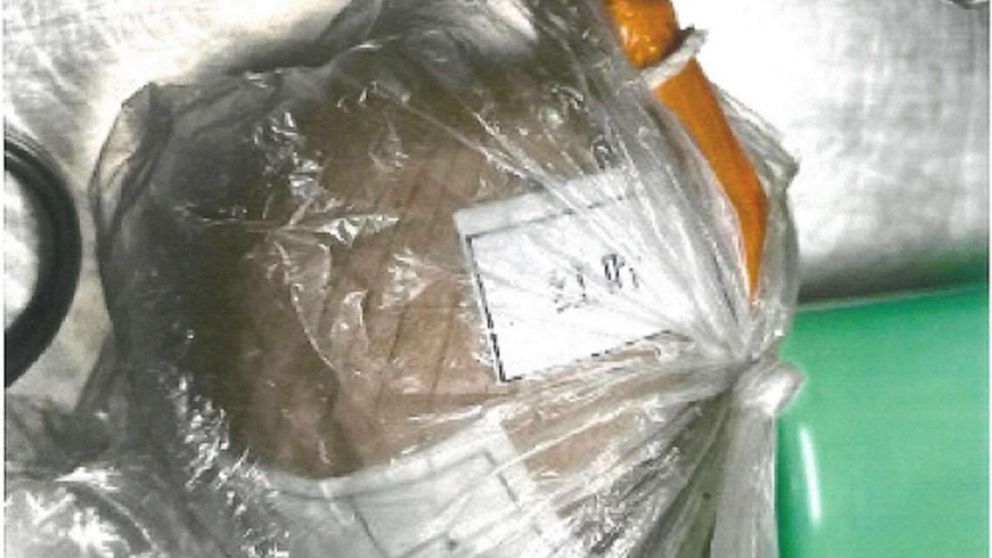 PHOTO: The alleged explosive photographed in court on March 2, 2023, as government exhibit.