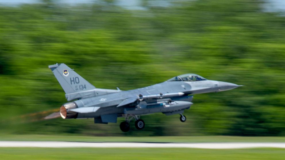 PHOTO: An F-16 Fighting Falcon from Holloman's 8th Fighter Squadron, takes off down the runway, April 10, 2019, on Naval Air Station Joint Reserve Base in New Orleans, La.