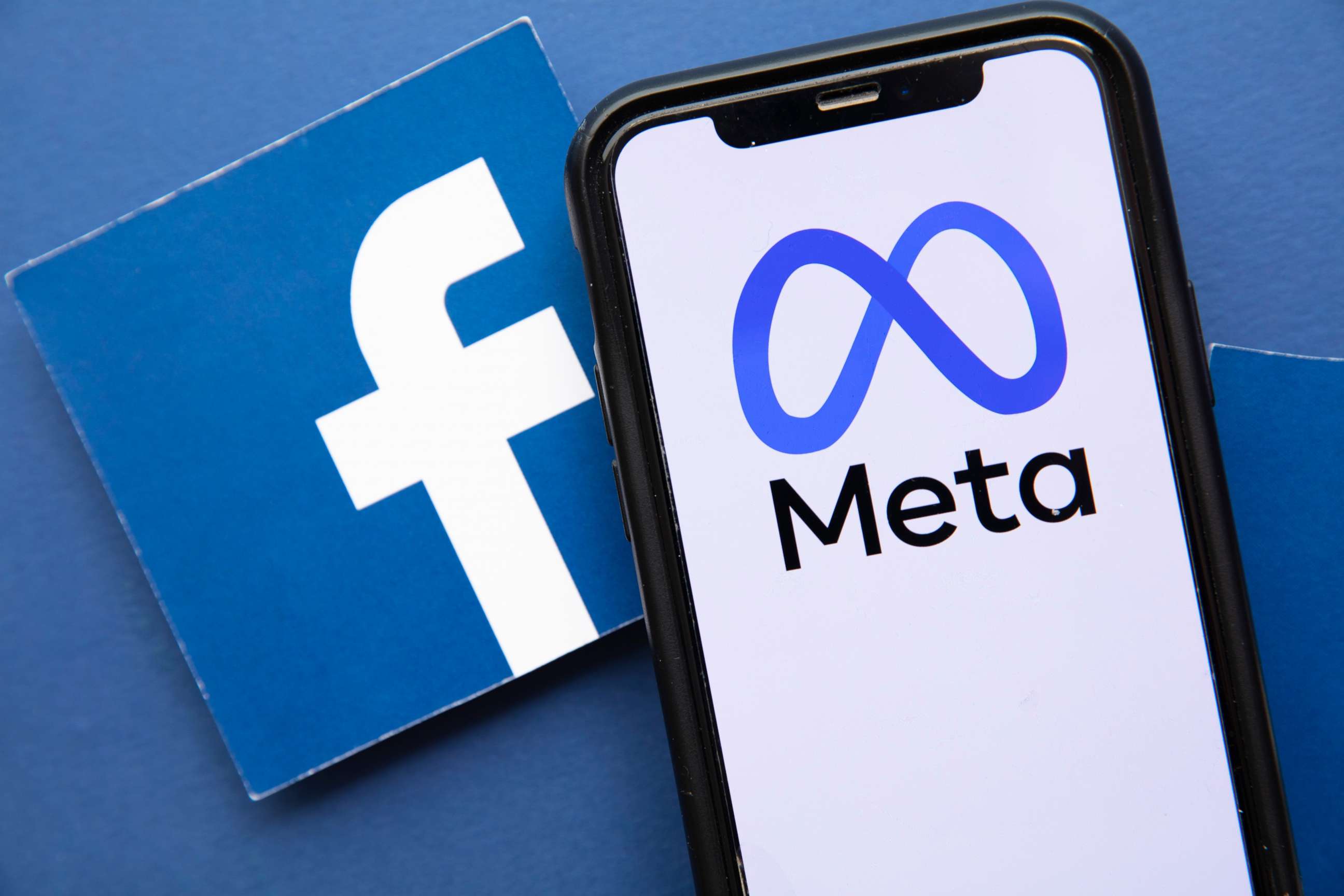 PHOTO: Facebook and Meta logos.
