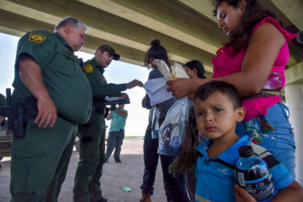 PHOTO: A 3-year-old boy from Guatemala and his family are detained by United States Border Patrol agents for illegally crossing into the United States from Mexico, in Mission, Texas, June 27, 2018.