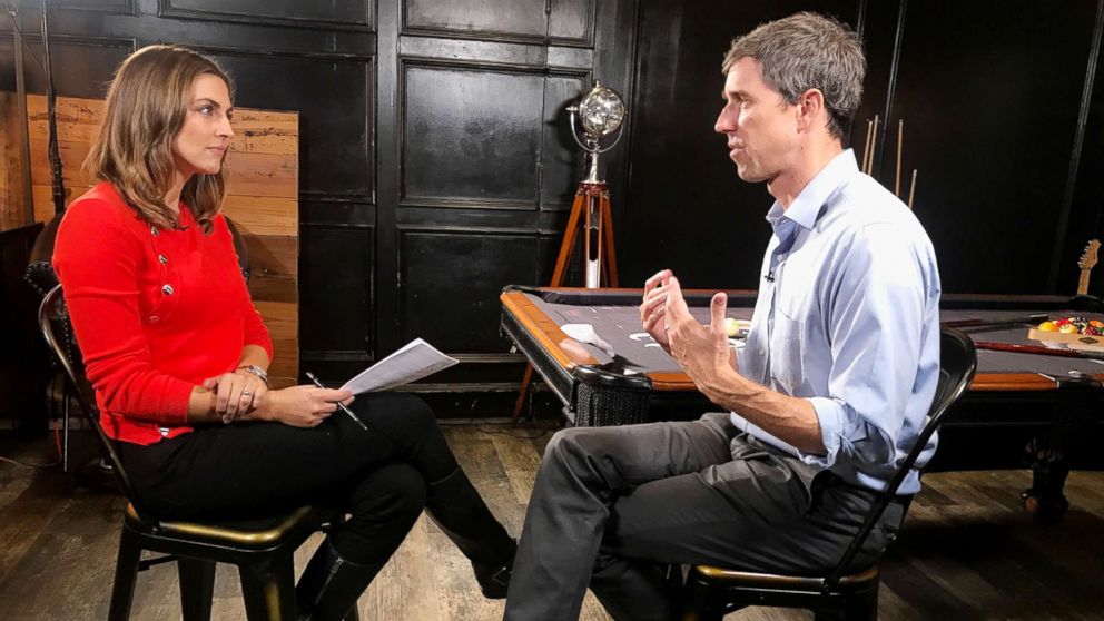 PHOTO: ABC News’ Paula Faris sits down with Texas Senate candidate Beto O’Rourke to discuss the midterm elections and other topics.