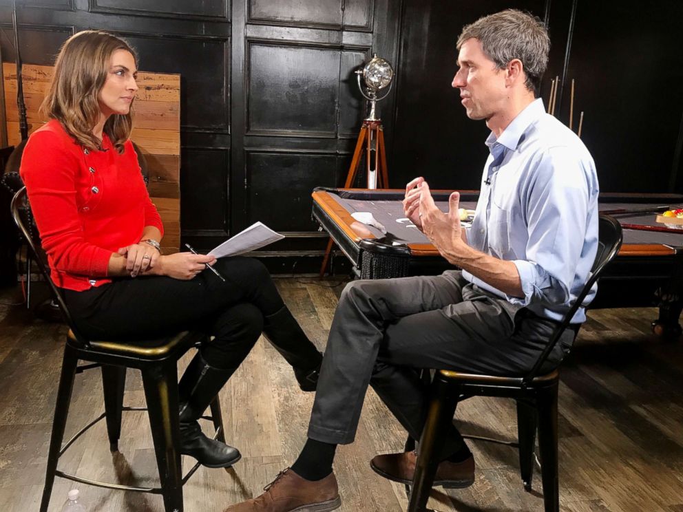 PHOTO: ABC News’ Paula Faris sits down with Texas Senate candidate Beto O’Rourke to discuss the midterm elections and other topics.