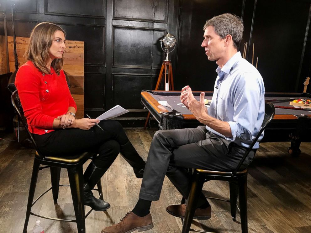PHOTO: ABC News’ Paula Faris sits down with Texas Senate candidate Beto O’Rourke to discuss the midterm elections and other topics.