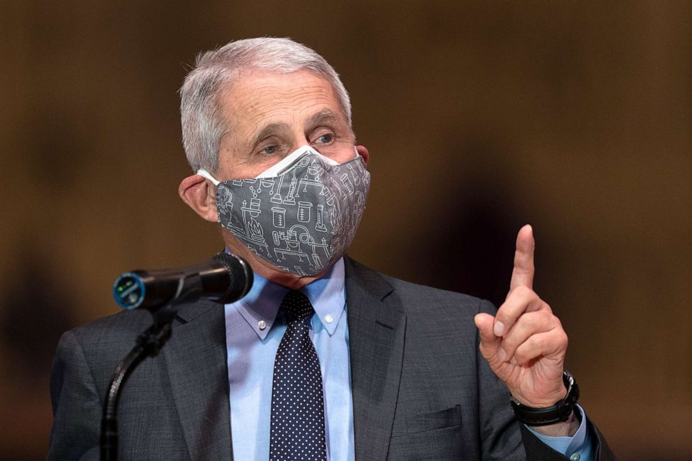 PHOTO: Dr. Anthony Fauci, director of the National Institute of Allergy and Infectious Diseases, speaks to a group at the Washington National Cathedral, to encourage faith communities to get the COVID vaccine, March 16, 2021 in Washington, D.C.