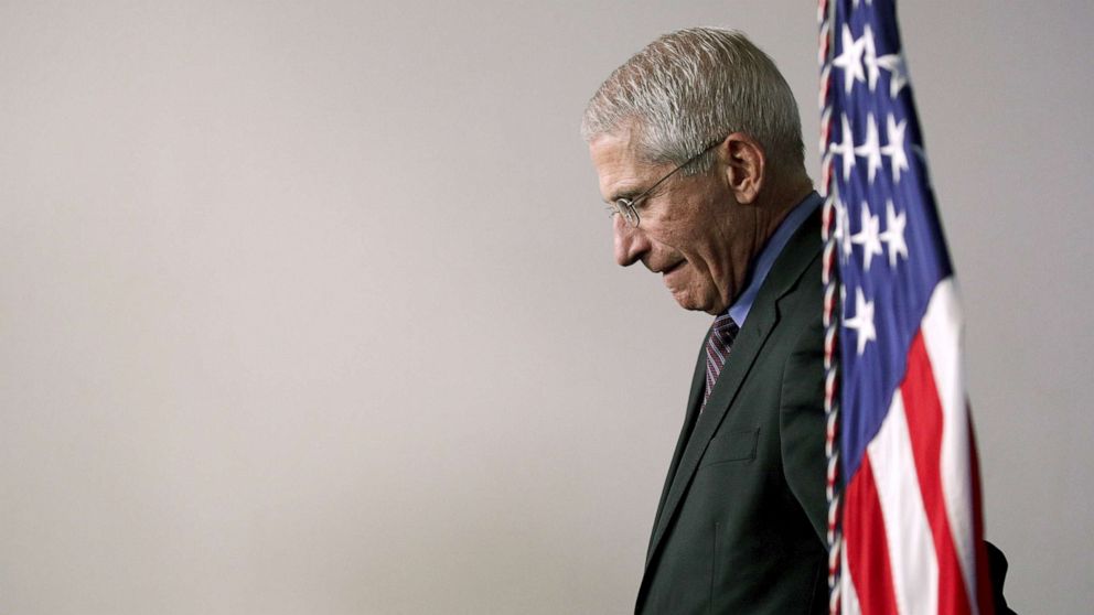 PHOTO: National Institute of Allergy and Infectious Diseases Director Anthony Fauci attends the daily coronavirus briefing in the Brady Press Briefing Room at the White House on April 9, 2020.