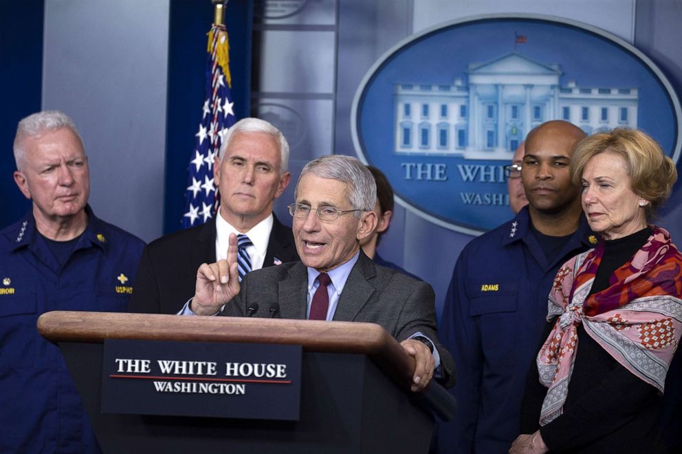 PHOTO: Anthony Fauci, Director of the National Institute of Allergy and Infectious Diseases, speaks to the media in the press briefing room at the White House, March 15, 2020.
