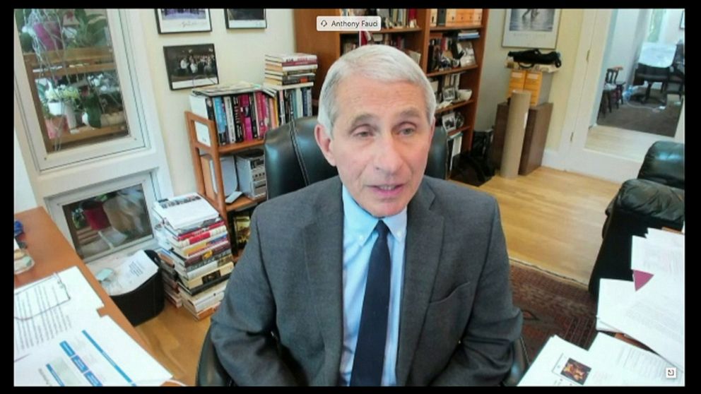 PHOTO: Dr. Anthony Fauci, director of the National Institute of Allergy and Infectious Diseases testifies remotely from his home during a Senate Committee for Health, Education, Labor, and Pensions hearing on the coronavirus disease in Washington.