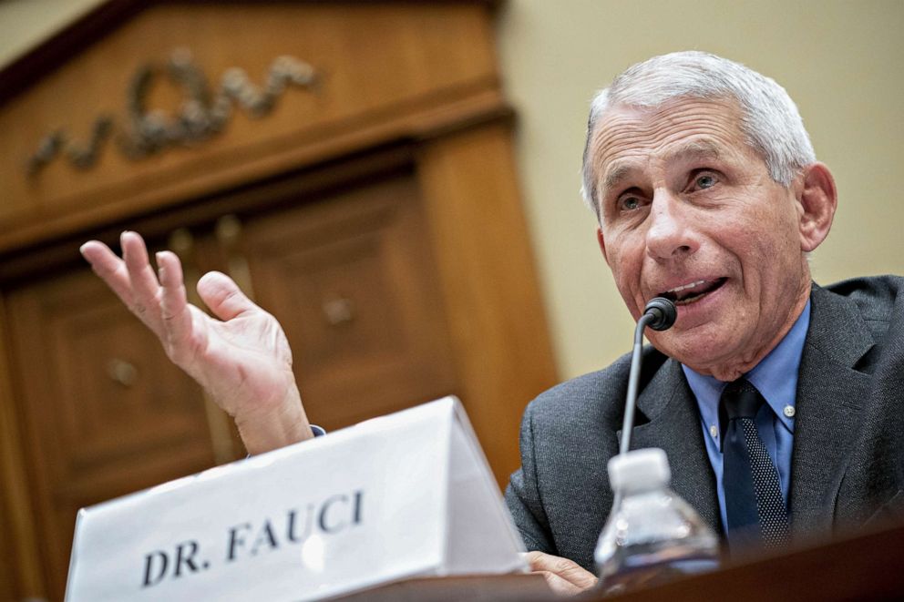 PHOTO: Anthony Fauci, director of the National Institute of Allergy and Infectious Diseases, speaks during a House Oversight Committee hearing in Washington, D.C., March 11, 2020.