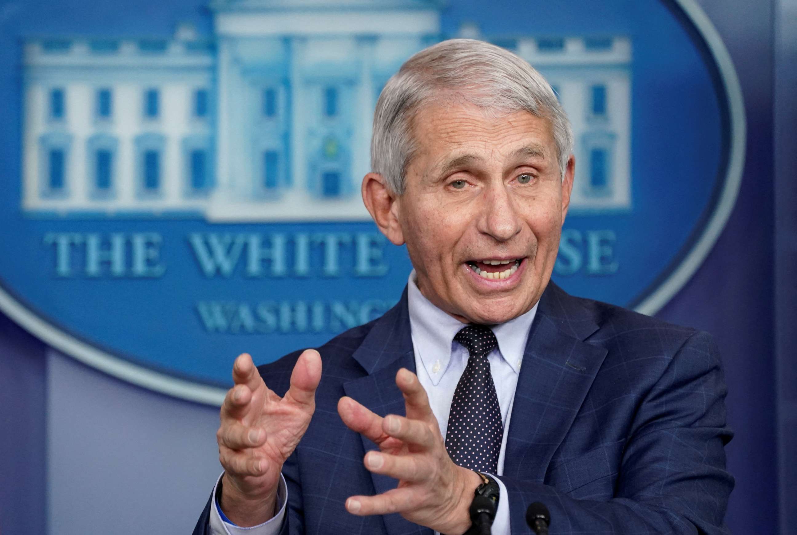 PHOTO: Dr. Anthony Fauci speaks about the Omicron coronavirus variant during a press briefing at the White House in Washington, U.S., Dec. 1, 2021.