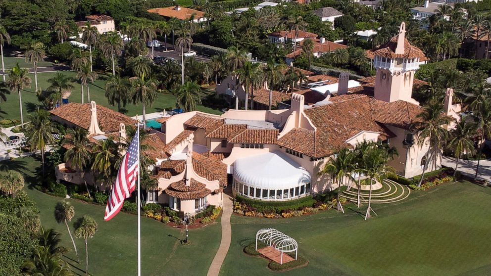 PHOTO: An aerial view shows former U.S. President Donald Trump's Mar-a-Lago home after Trump said that FBI agents raided it, in Palm Beach, Fla., Aug. 15, 2022. 