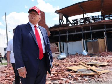 Trump combined disaster aid announcements with plugs for GOP candidates