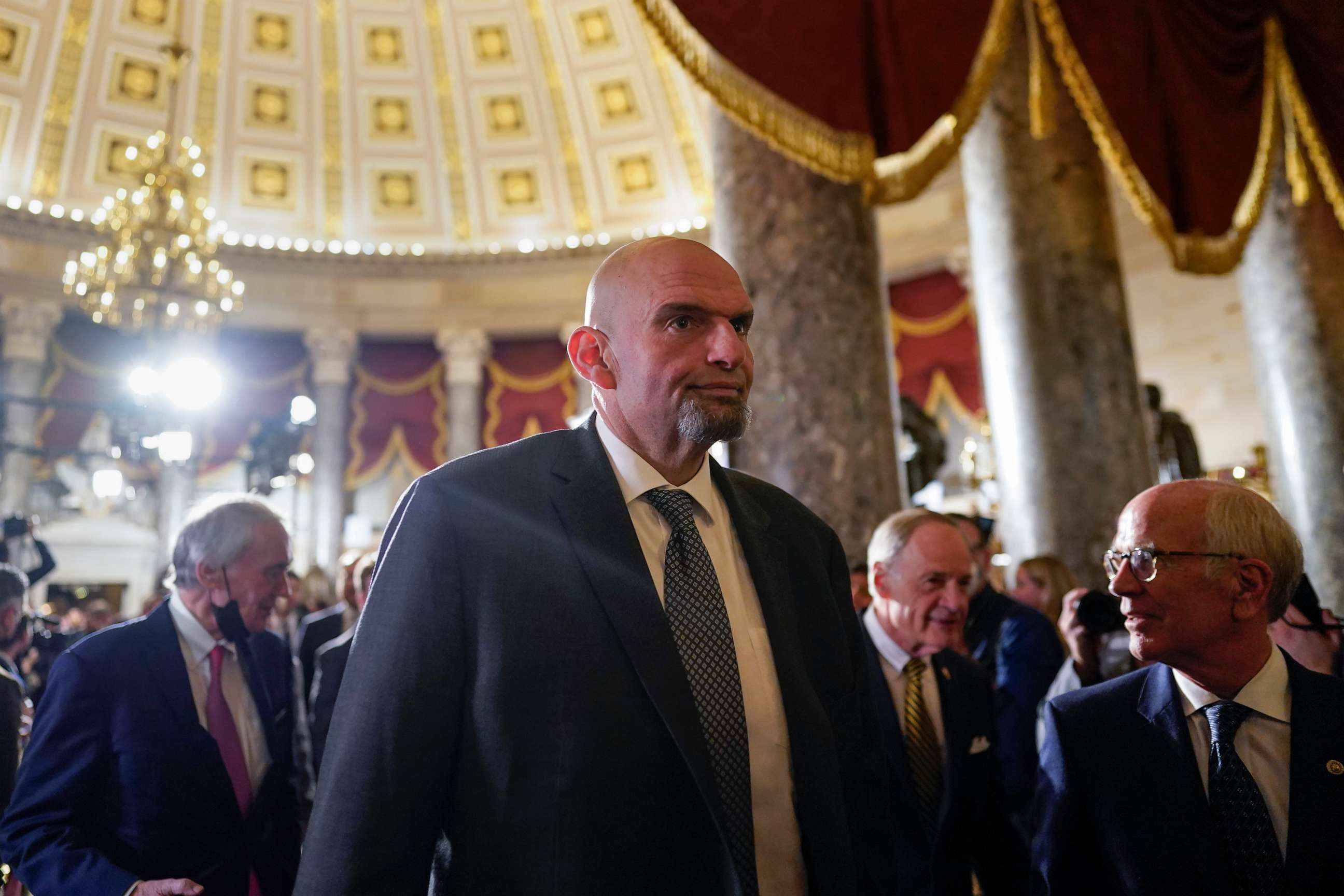 PHOTO: Sen. John Fetterman, D-Pa., arrives for President Joe Biden's State of the Union address to a joint session of Congress at the Capitol, Tuesday, Feb. 7, 2023, in Washington.