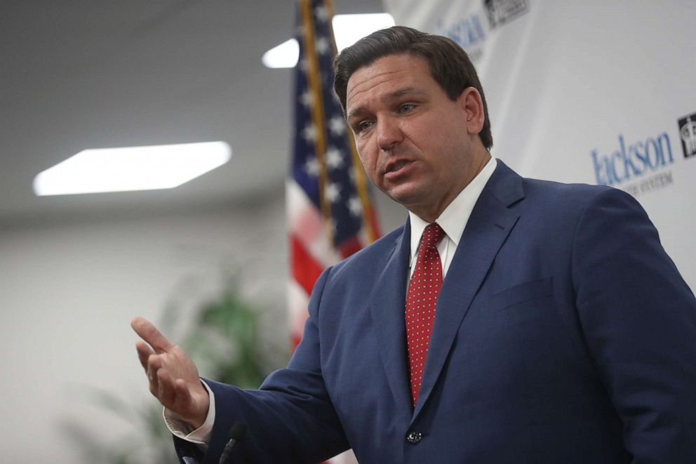 PHOTO: Florida Gov. Ron DeSantis speaks at a new conference in Miami, July 15, 2020.