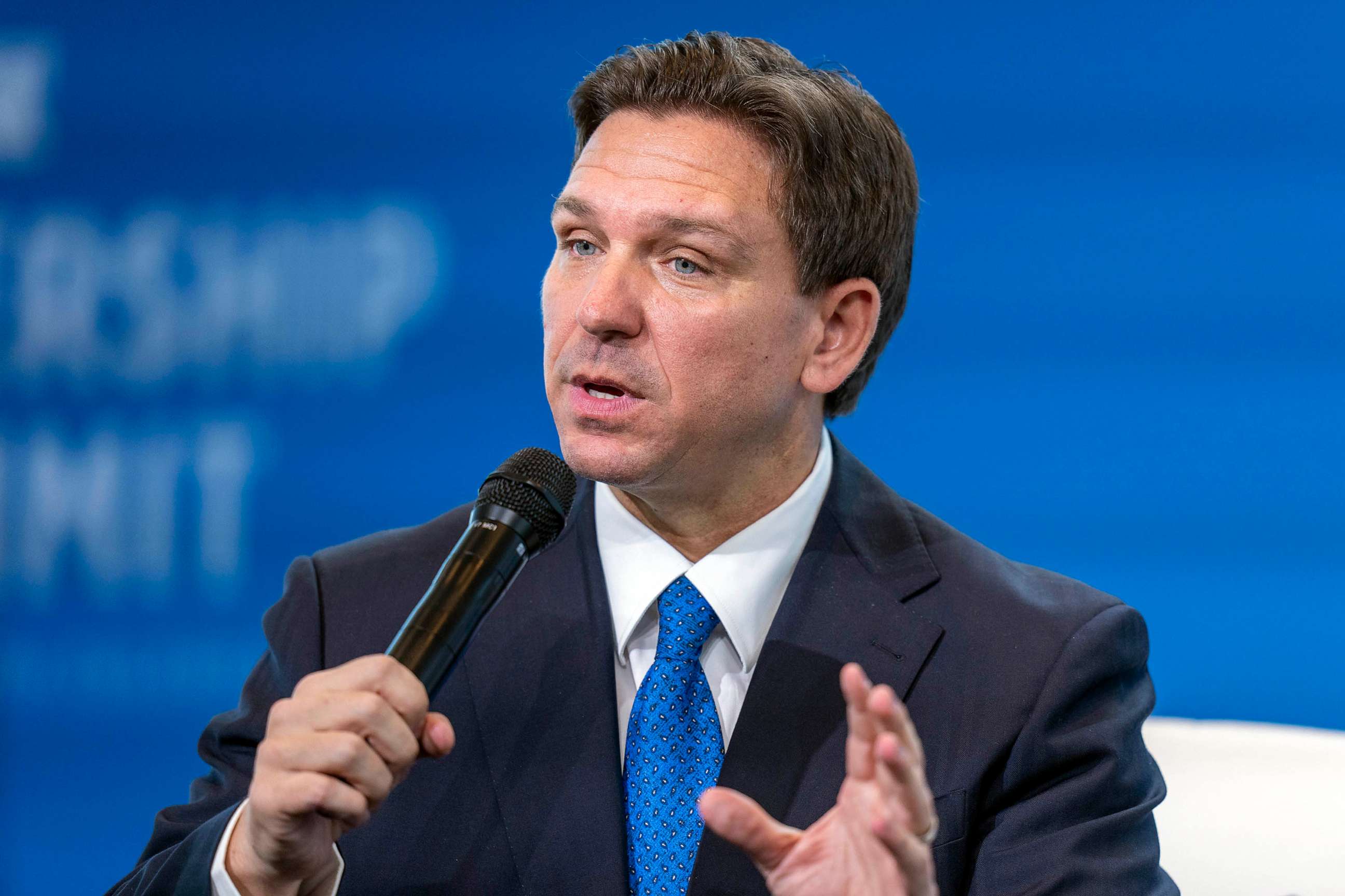 PHOTO: FILE - Florida Gov. Ron DeSantis speaks at the Heritage Foundation 50th Anniversary Celebration leadership summit, April 21, 2023, in Oxon Hill, Md.