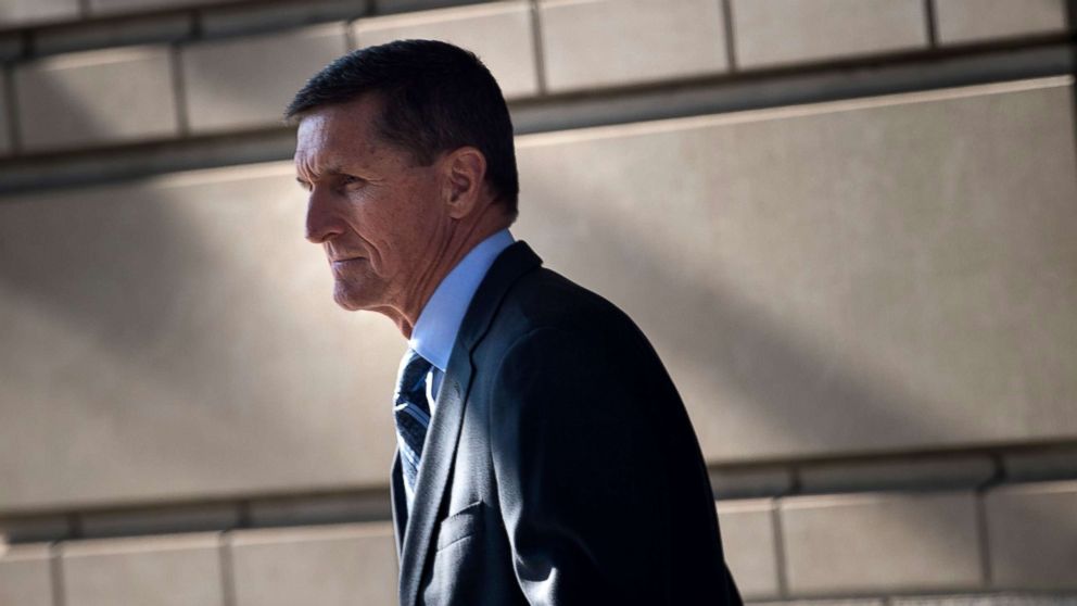 PHOTO: Gen. Michael Flynn, former national security adviser, leaves Federal Court Dec. 1, 2017 in Washington, DC, after he pleaded guilty to one count of lying to the FBI about his back-channel negotiations with the Russian ambassador.