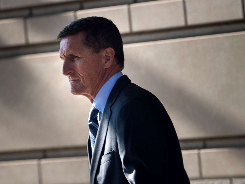 PHOTO: Gen. Michael Flynn, former national security adviser, leaves Federal Court Dec. 1, 2017 in Washington, DC, after he pleaded guilty to one count of lying to the FBI about his back-channel negotiations with the Russian ambassador.