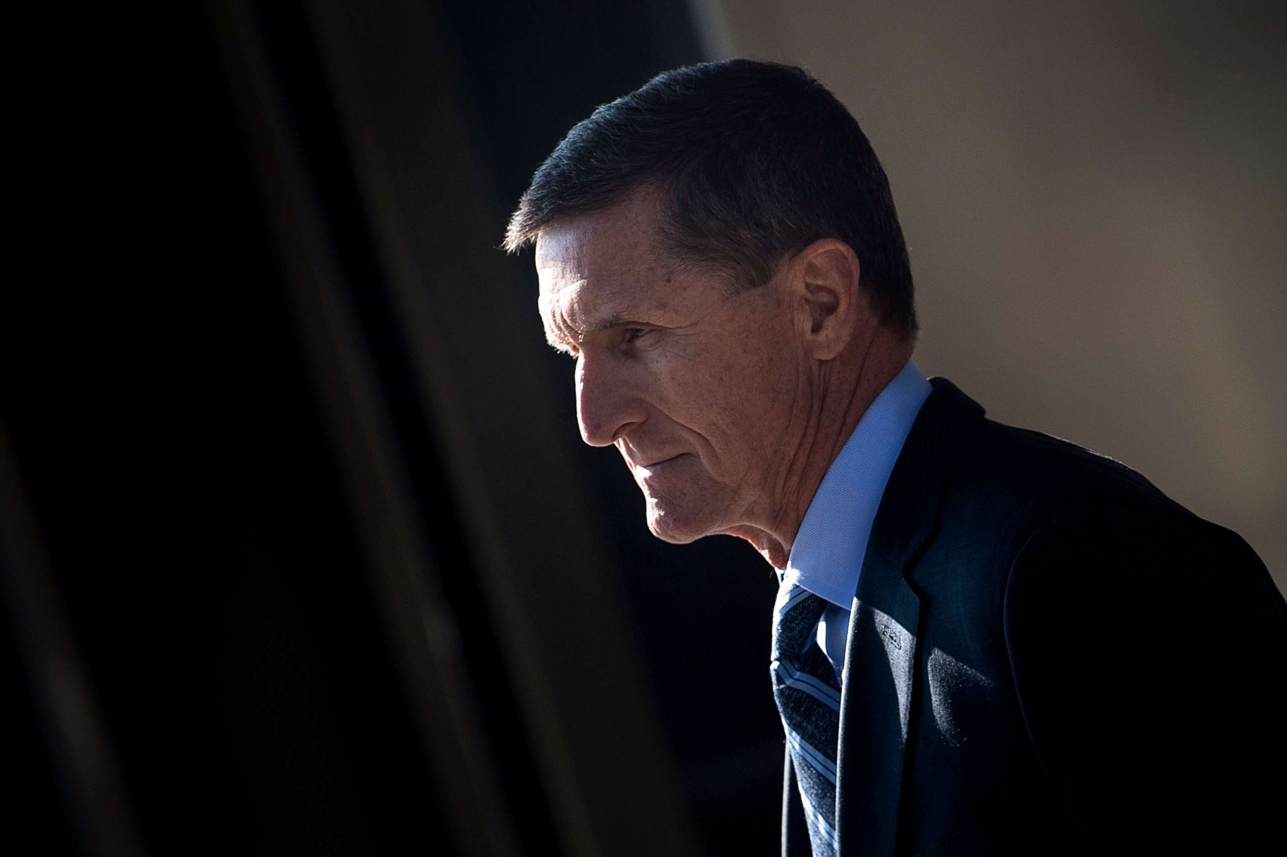 PHOTO: Gen. Michael Flynn, former national security adviser to US President Donald Trump, leaves Federal Court in Washington, D.C., Dec. 1, 2017.