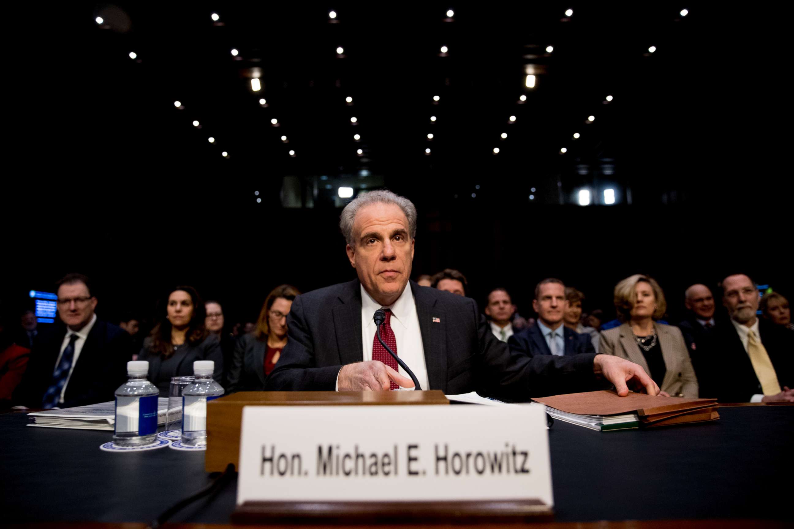 PHOTO: Department of Justice Inspector General Michael Horowitz arrives for a Senate Judiciary Committee hearing, Dec. 11, 2019, on Capitol Hill in Washington.