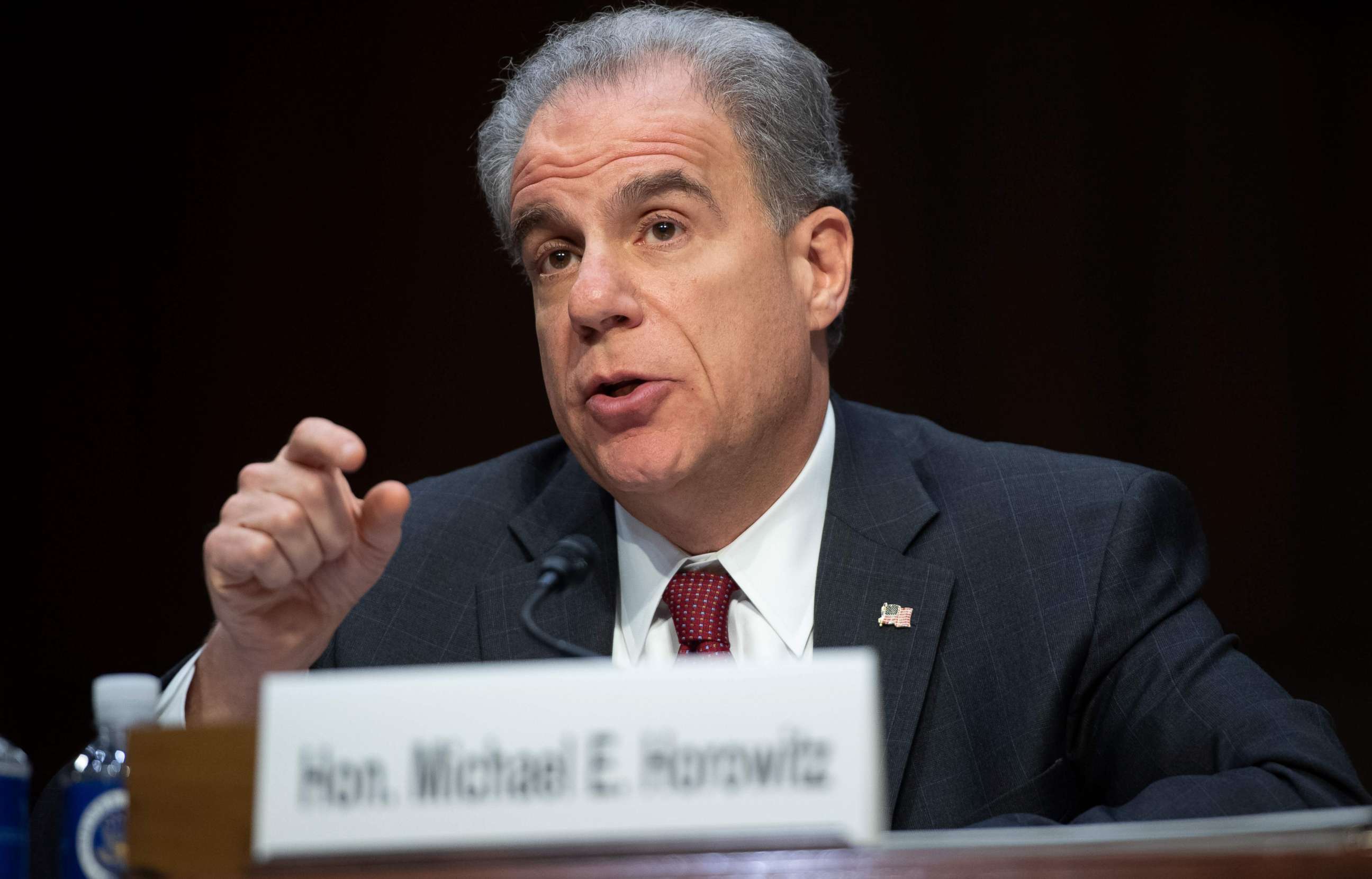 PHOTO: Justice Department Inspector General Michael Horowitz testifies about the Inspector General's report on alleged abuses of the Foreign Intelligence Surveillance Act during a Senate Judiciary Committee hearing in Washington, Dec. 11, 2019.