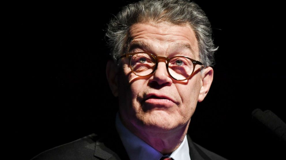 Senator Al Franken during a speech on Dec. 28, 2017, in Minneapolis. He'll officially step down on Jan. 2, 2018.