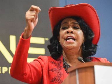 PHOTO: Rep. Frederica Wilson, D-Fla., speaks during the TV Ones Screening Bad Dad Rehab at the Walter E. Washington Convention Center, Sept. 16, 2016, in Washington.