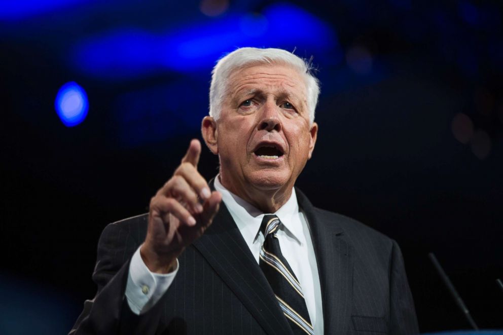 PHOTO: Republican donor Foster Friess speaks at the 40th Annual Conservative Political Action Conference (CPAC) at the Gaylord National Resort & Convention Center in National Harbor, Maryland.