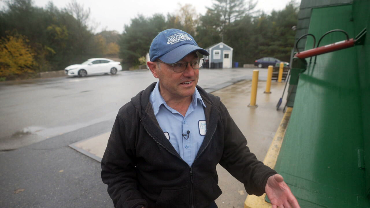 PHOTO: John Fusco, transfer station manager in Ogunquit, Maine, says market disruptions in recent years forced the city to make painful cutbacks to its recycling program. 