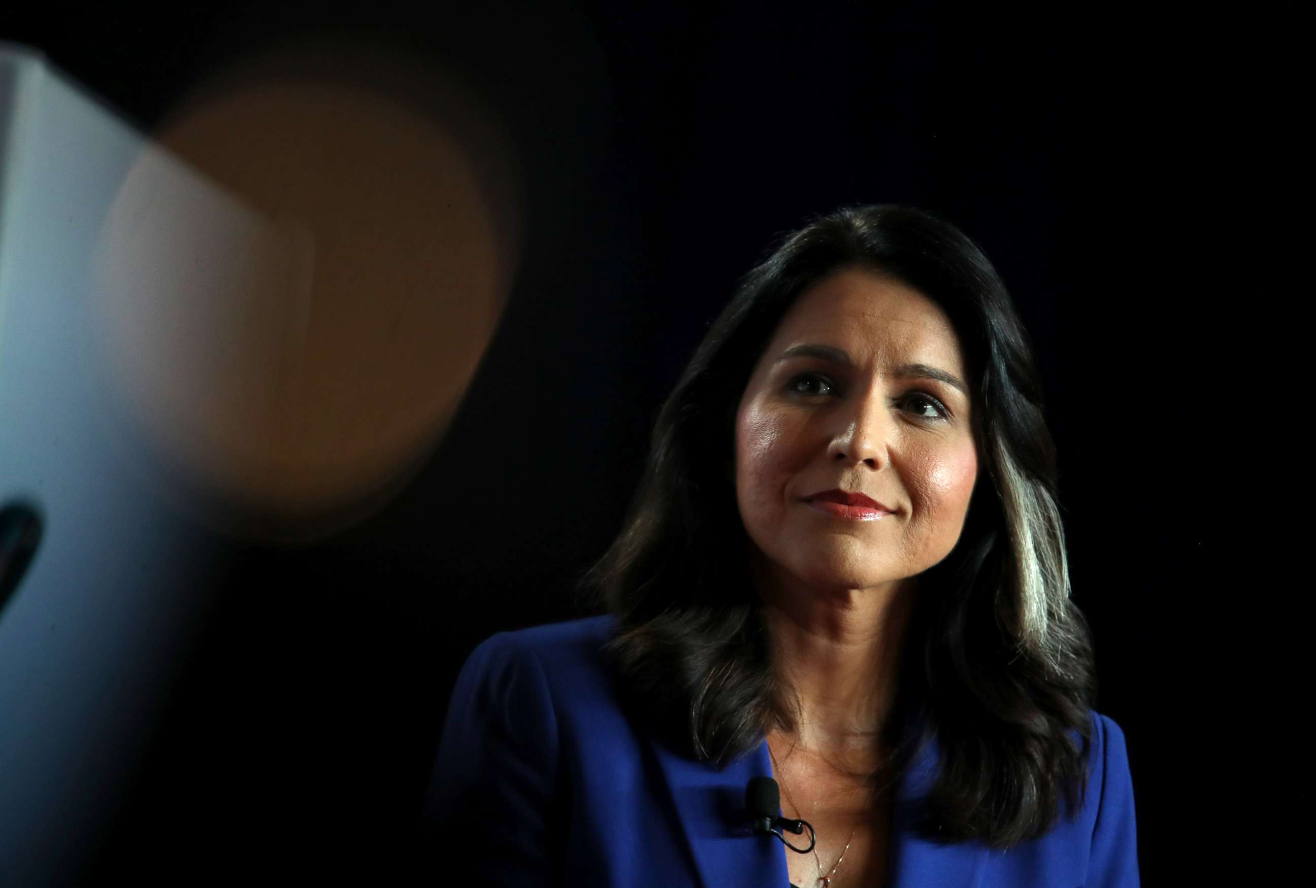 PHOTO: Democratic presidential candidate U.S. Rep. Tulsi Gabbard speaks during the AARP and The Des Moines Register Iowa Presidential Candidate Forum on July 17, 2019 in Cedar Rapids, Iowa.