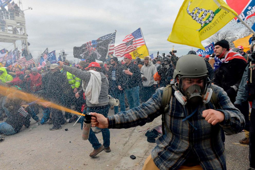 PHOTO: Trump supporters clash with police and security forces as people try to storm the U.S. Capitol Building, Jan. 6, 2021, in Washington, D.C.