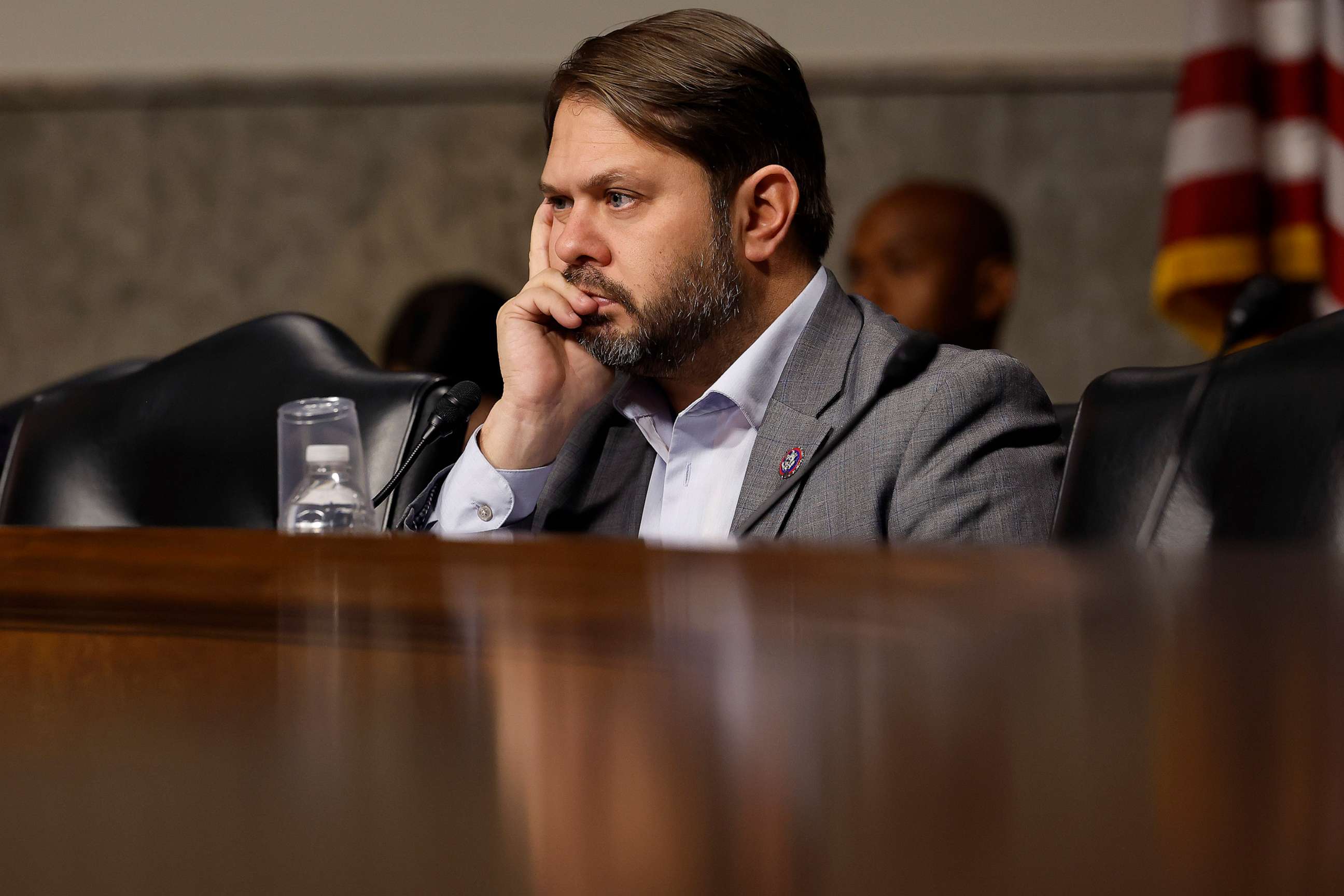 PHOTO: Helsinki Commission member Rep. Ruben Gallego listens to testimony on Capitol Hill on Dec. 13, 2022 in Washington, D.C.