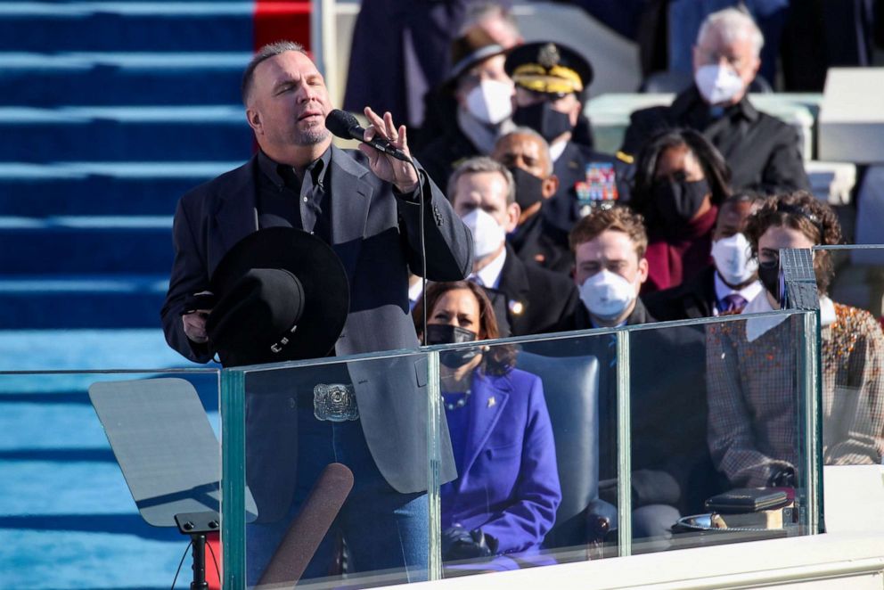 PHOTO: Garth Brooks performs at the inauguration of President Joe Biden on the West Front of the U.S. Capitol on Jan. 20, 2021, in Washington, D.C.