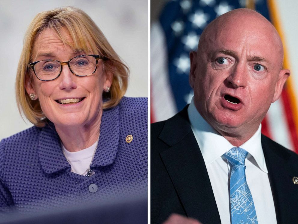 PHOTO: Sen. Maggie Hassan and Sen. Mark Kelly are pictured in a composite file image.