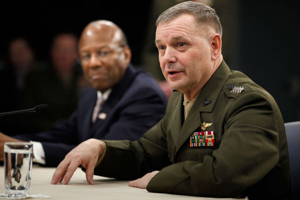 PHOTO: Vice Chairman of the Joint Chiefs of Staff Gen. James Cartwright holds a news briefing and update on the Don't Ask Don't Tell repeal implementation at the Pentagon, Jan. 28, 2011, in Arlington, Va.