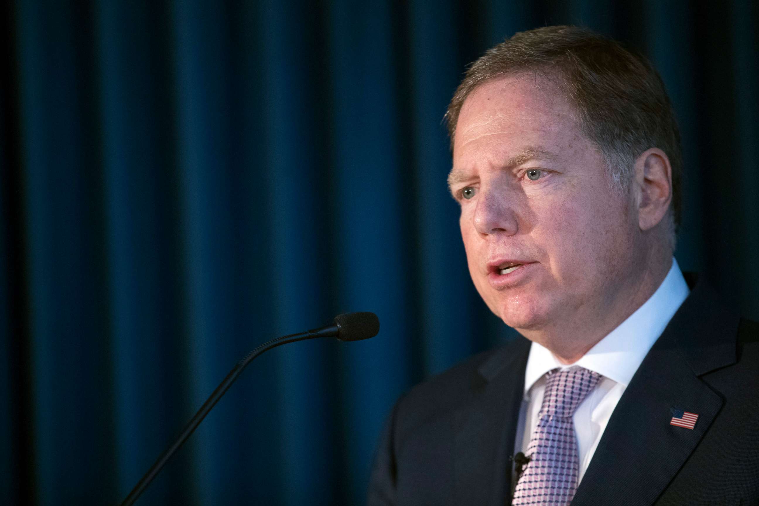 PHOTO: Geoffrey S. Berman, U.S. attorney for the Southern District of New York, speaks during a news conference, April 23, 2019, in New York.