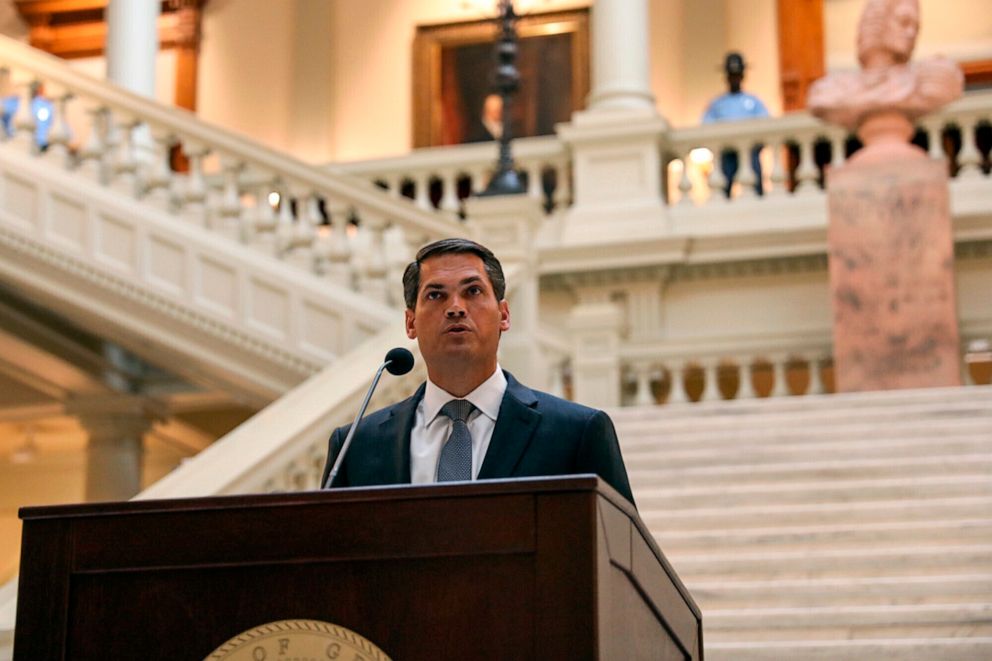 PHOTO: Georgia Lt. Gov Geoff Duncan speaks, June 17, 2020, in Atlanta.