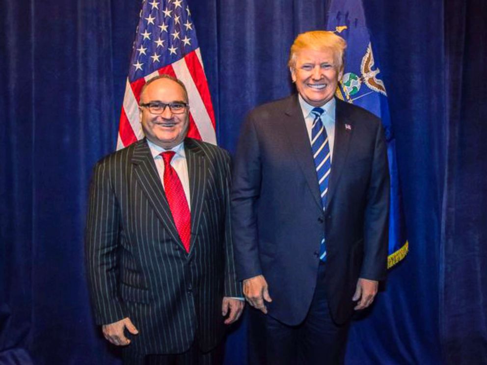PHOTO: In this Oct. 25, 2017, photo acquired by The Associated Press, George Nader poses backstage with President Donald Trump at a Republican fundraiser in Dallas.