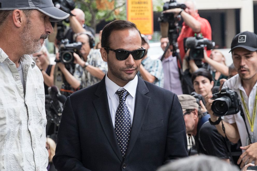 PHOTO: Former Trump Campaign aide George Papadopoulos leaves the U.S. District Court after his sentencing hearing in Washington, D.C., Sept. 7, 2018.