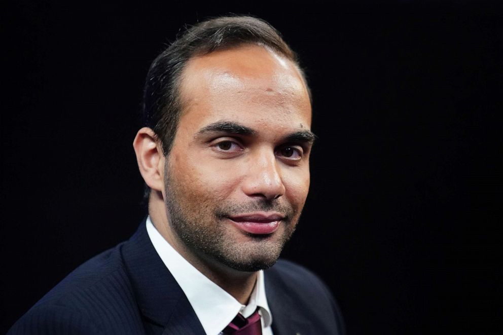 PHOTO: George Papadopoulos, a former member of the foreign policy panel to Donald Trump's 2016 presidential campaign, poses for a photo before a TV interview in New York, March 26, 2019.