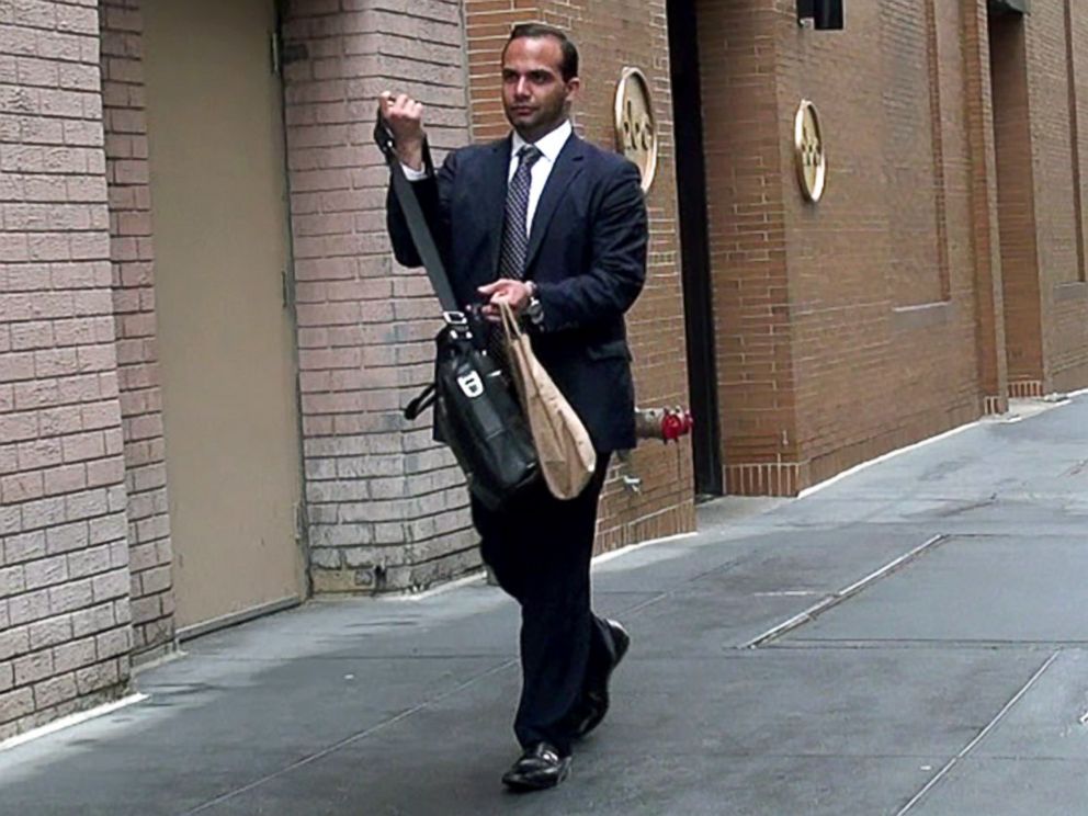 PHOTO: George Papadopoulos, a Trump campaign foreign policy adviser, seen here in April 2017 in New York City, pleaded guilty to making false statements to FBI agents.