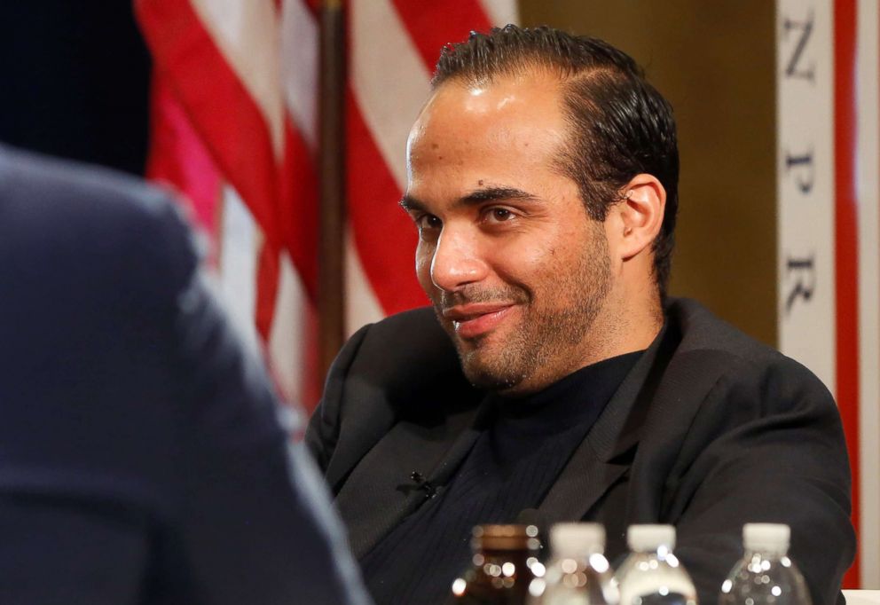PHOTO: George Papadopoulos speaks at the American Priority conference in Washington, Dec. 8, 2018.