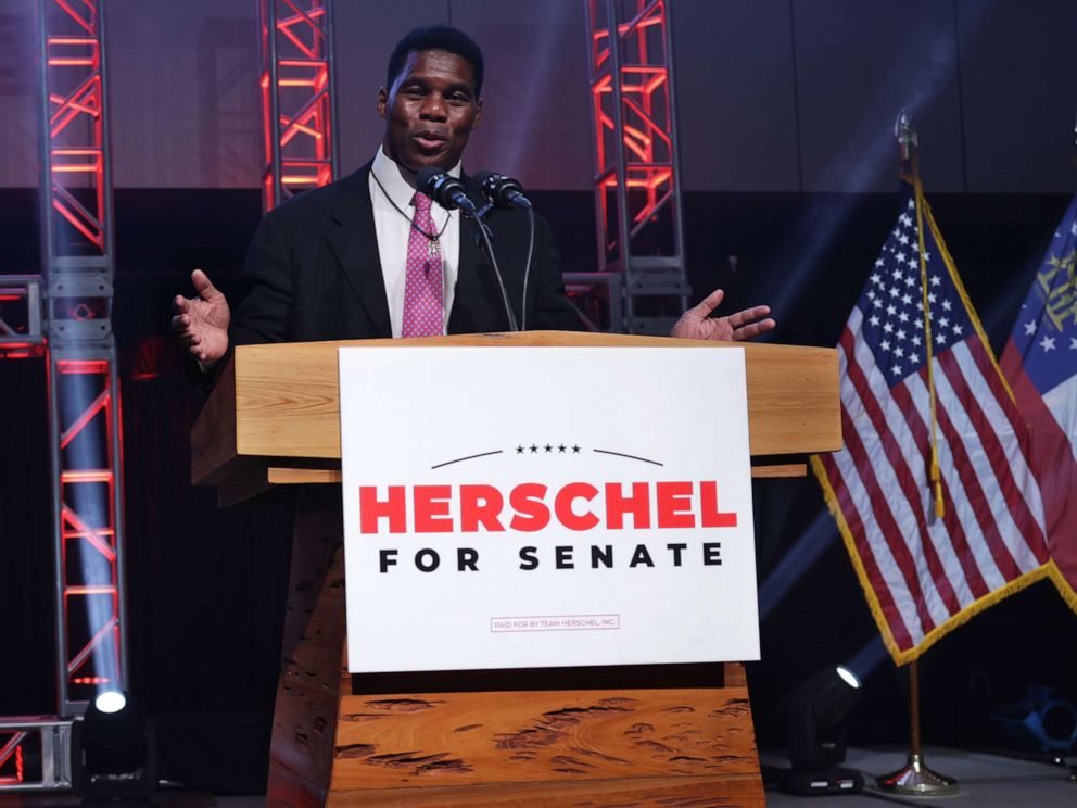 PHOTO: Georgia Republican Senate candidate Herschel Walker delivers his concession speech during an election night event, Dec. 6, 2022, in Atlanta.