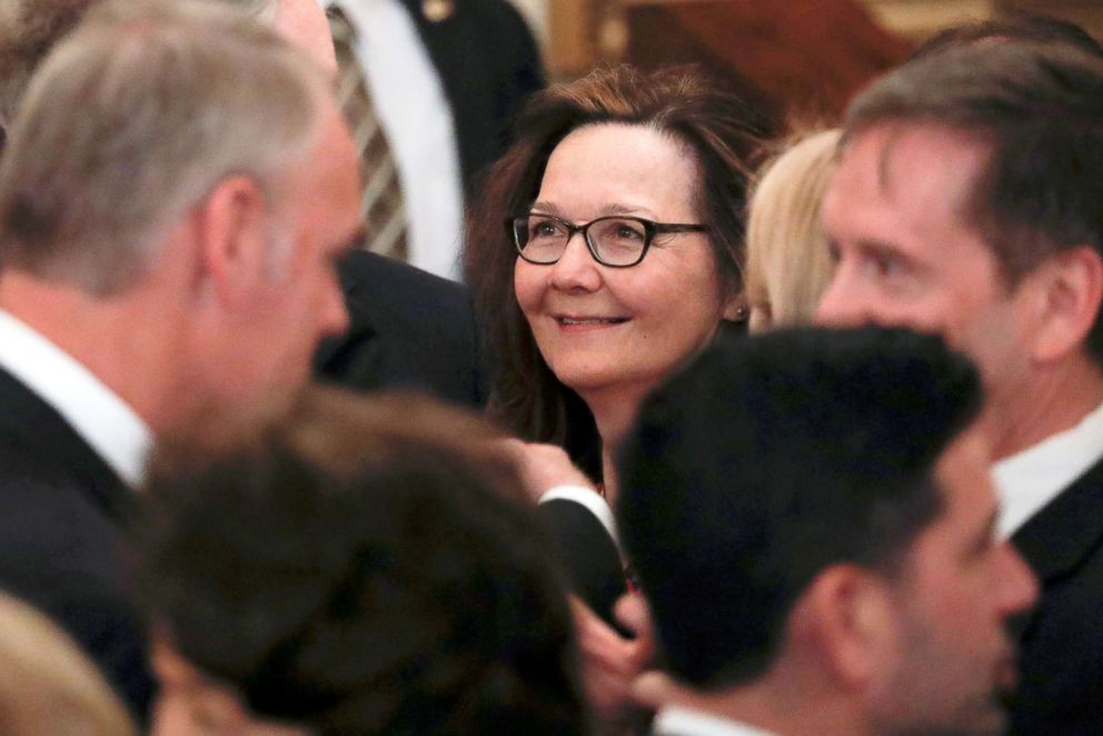 PHOTO: CIA director nominee Gina Haspel attends a swearing-in ceremony for U.S. Secretary of State Mike Pompeo at the State Department in Washington, May 2, 2018.
