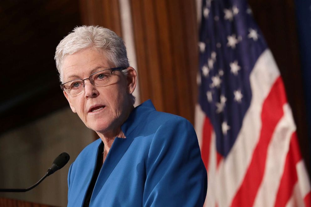 PHOTO: File photo Environmental Protection Agency Administrator Gina McCarthy speaking at a Newsmakers luncheon at the National Press Club, Nov. 21, 2016, in Washington, DC. 