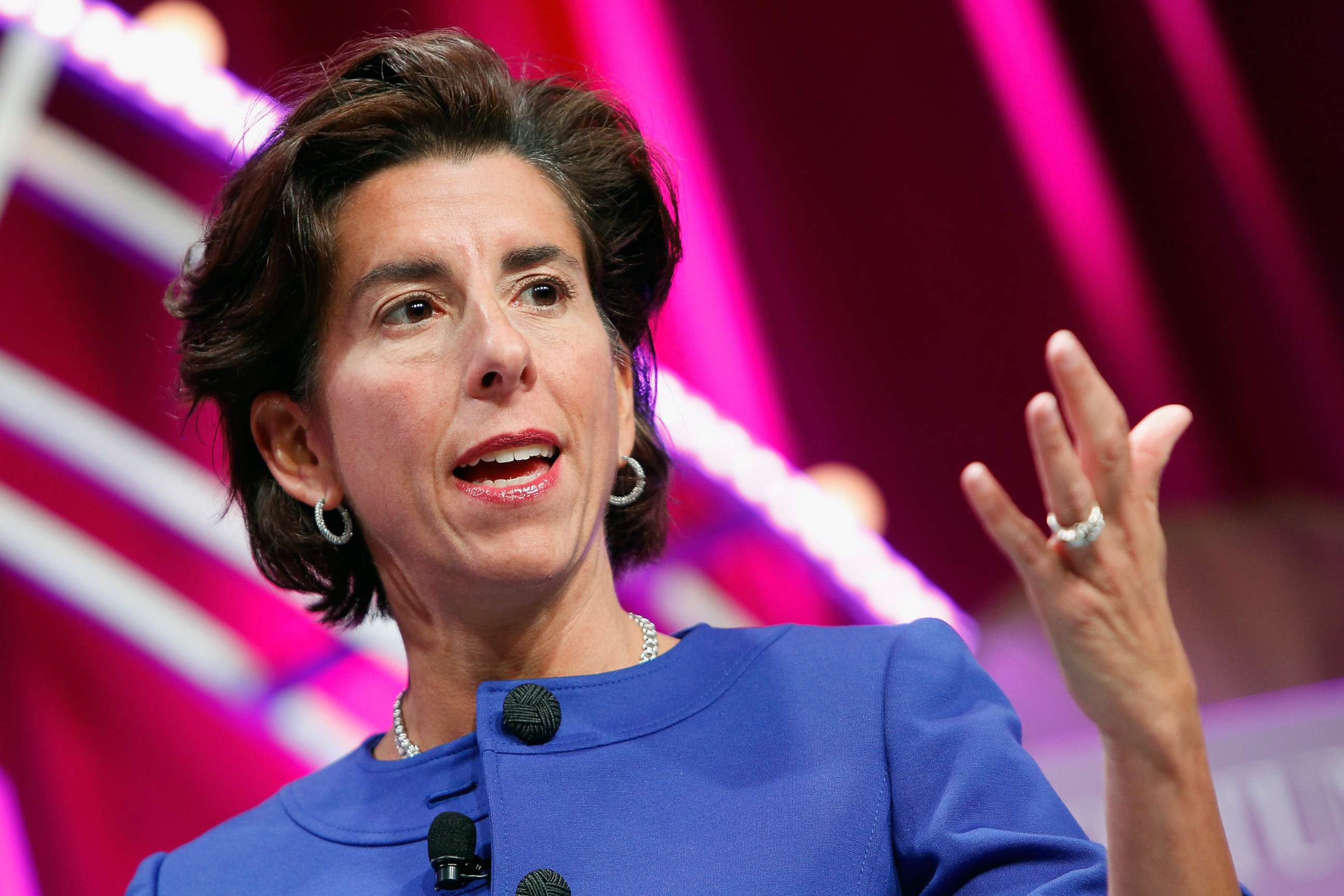PHOTO: Governor of Rhode Island Gina Raimondo speaks onstage during Fortune's Most Powerful Women Summit at the Mandarin Oriental Hotel on Oct. 13, 2015, in Washington, D.C.