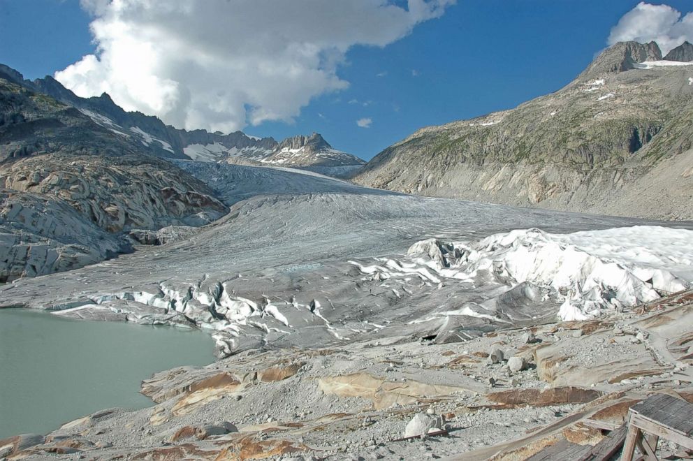 PHOTO: The Rhone glacier is a glacier in the Swiss Alps and the source of the river Rhône and one of the primary contributors to Lake Geneva.