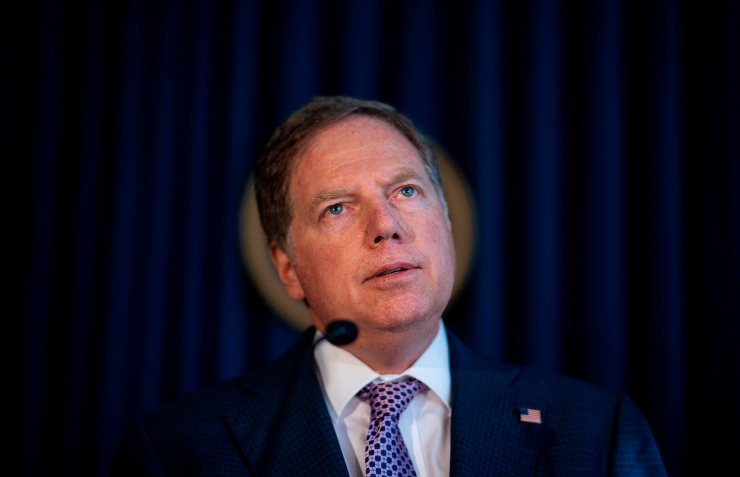 PHOTO: In this file photo taken on Oct. 10, 2019, U.S. Attorney for the Southern District of New York Geoffrey Berman speaks at a press conference in New York City.